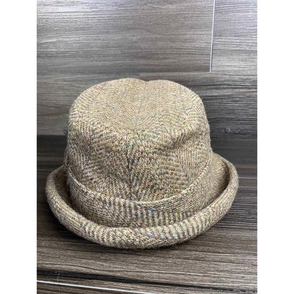 Vintage Pendleton wool‎ plaid fedora Tan-plaid Size 7 1/4 - Picture 4 of 8
